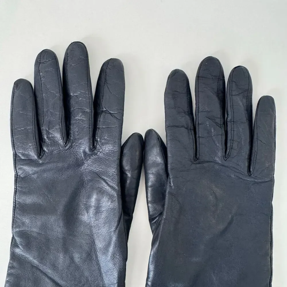 WPL Soft Leather Gloves Dark Navy Women’s Size 7